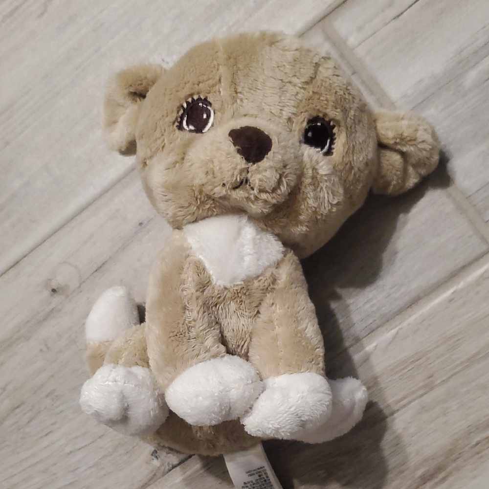 H&M Dog Stuffed Animal Plush Tan White Puppy